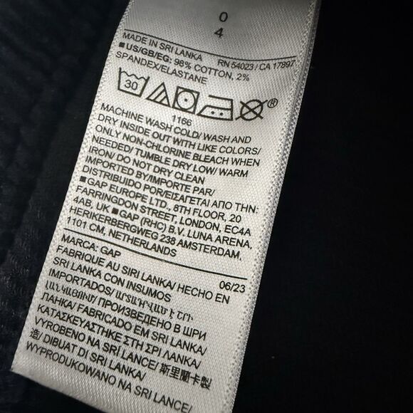 GAP Mid Rise Loose Corduroy Pants in Solid Black Womens 0 Stretch Patch Pockets - Picture 12 of 14